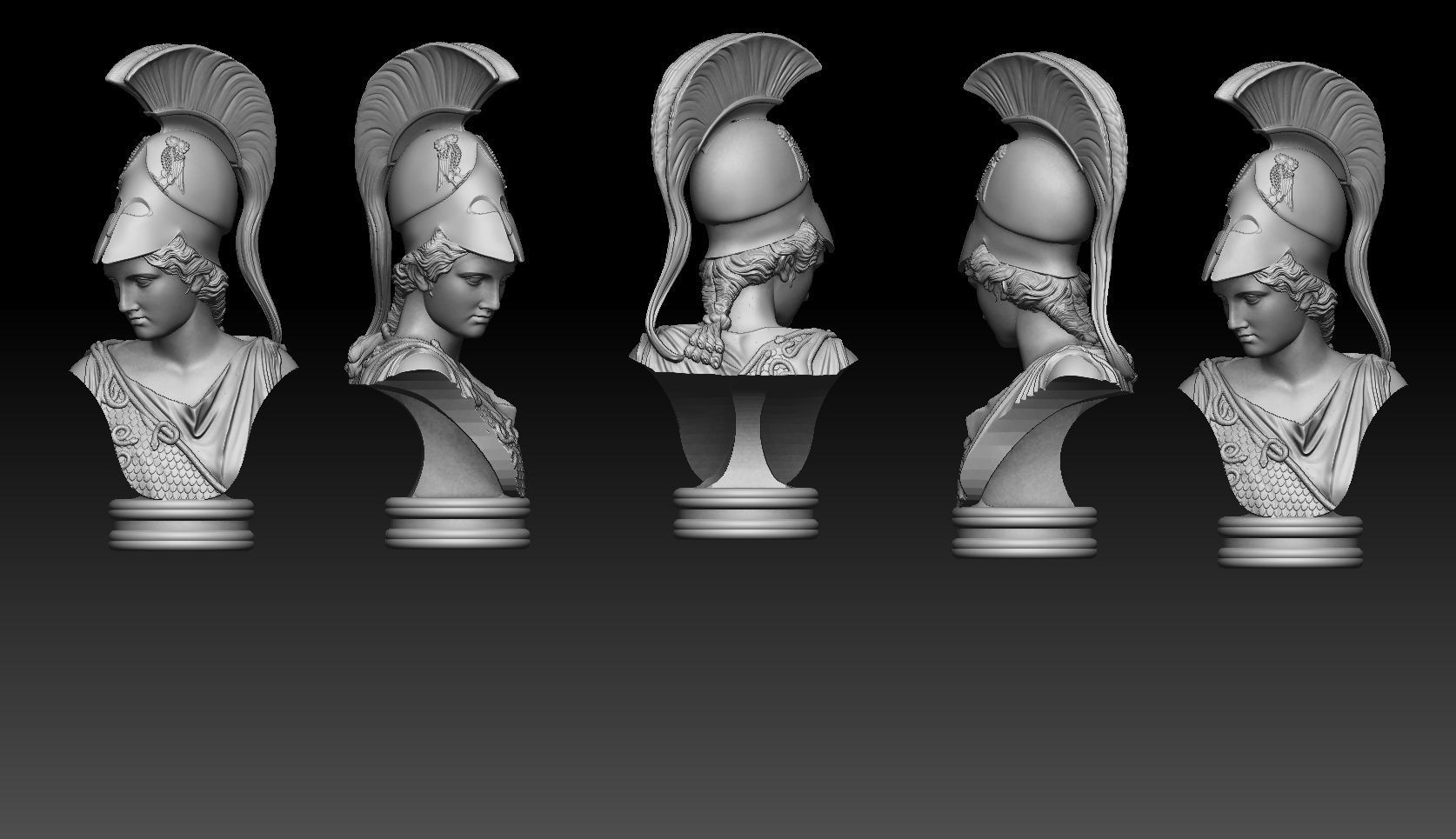 Athena goddess   bust 3D print model_10