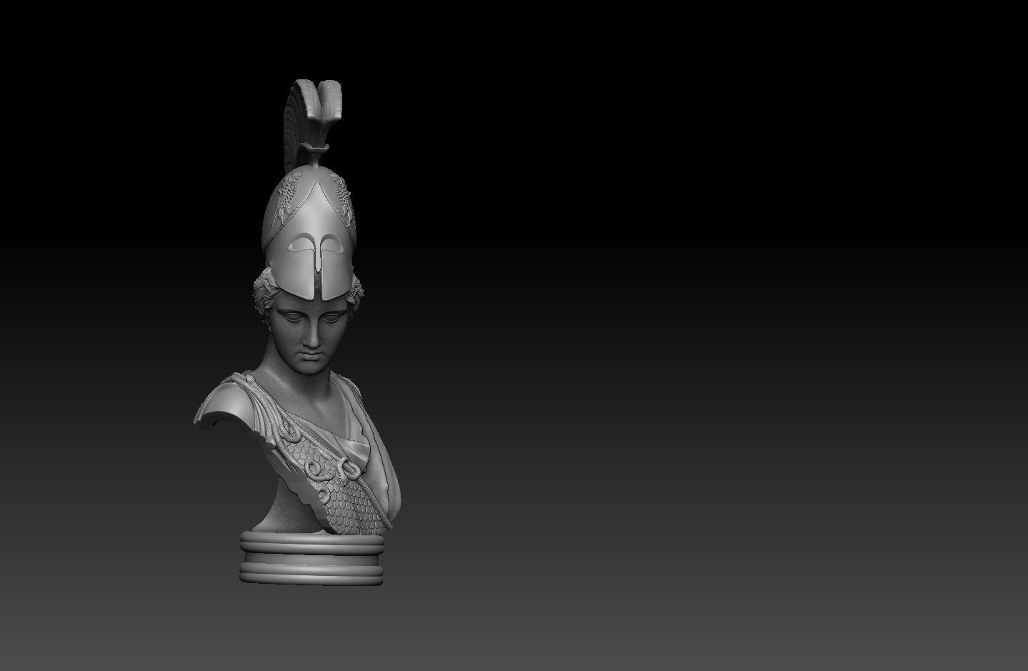 Athena goddess   bust 3D print model_6