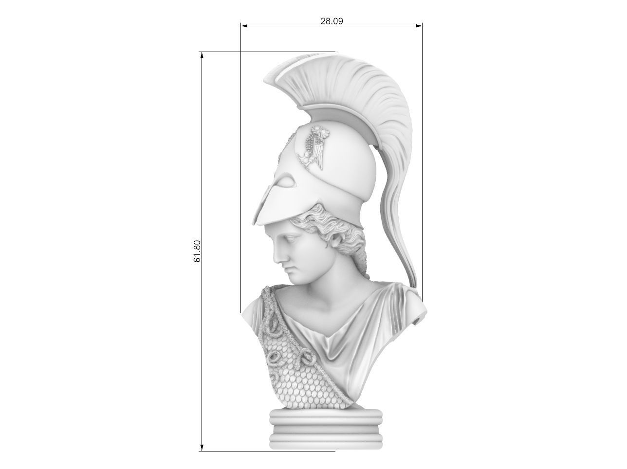 Athena goddess   bust 3D print model_3