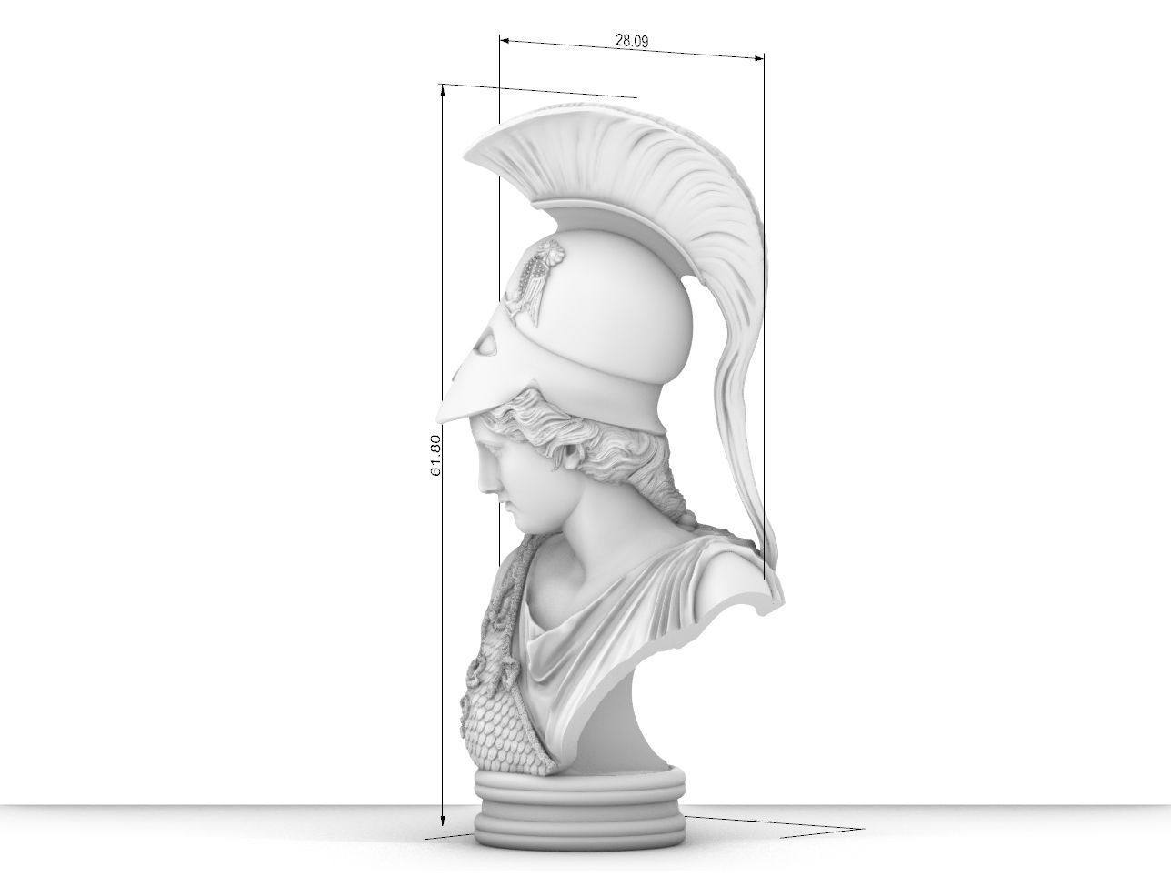 Athena goddess   bust 3D print model_4