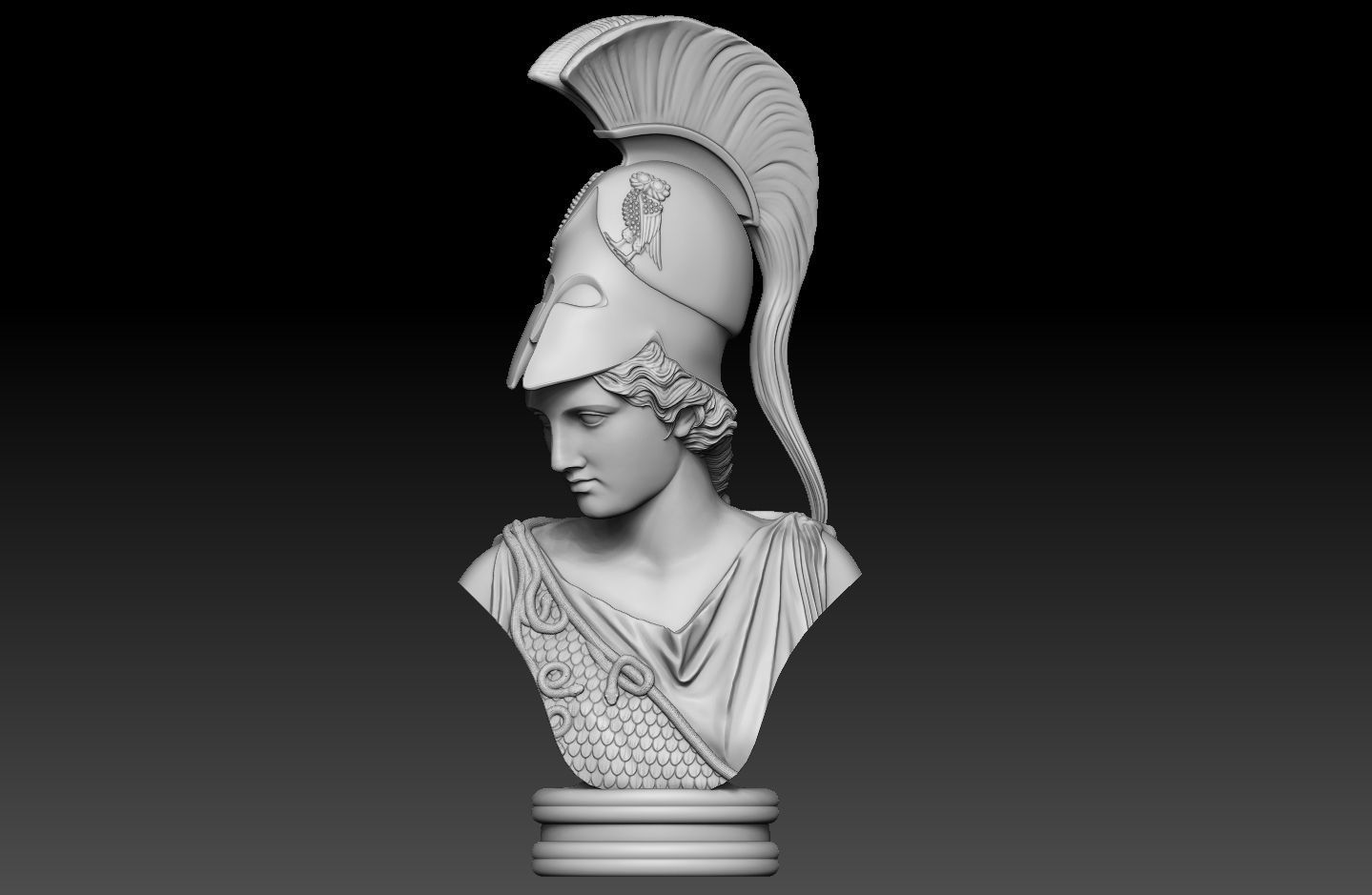 Athena goddess   bust 3D print model_7