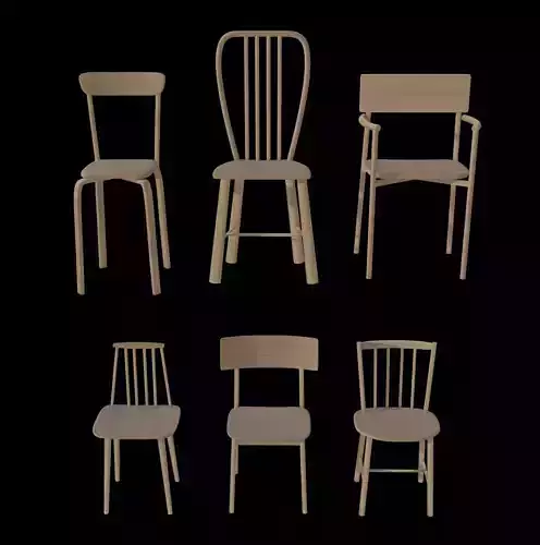 wooden chair 3d model