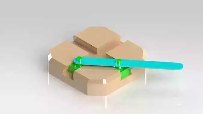 2-slider crank mechanism  Free 3D model