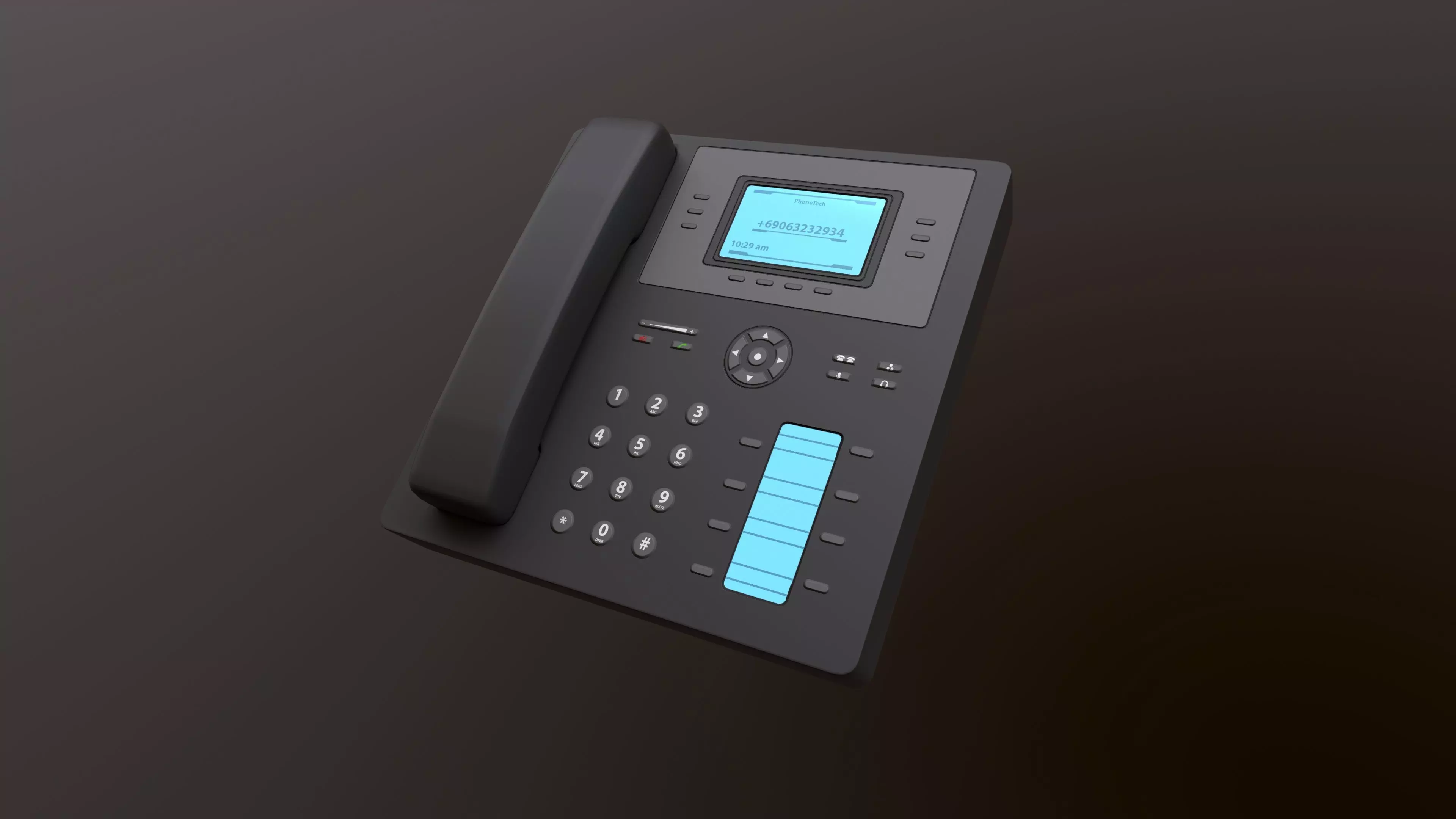 Office Phone Low-poly 3D model_0