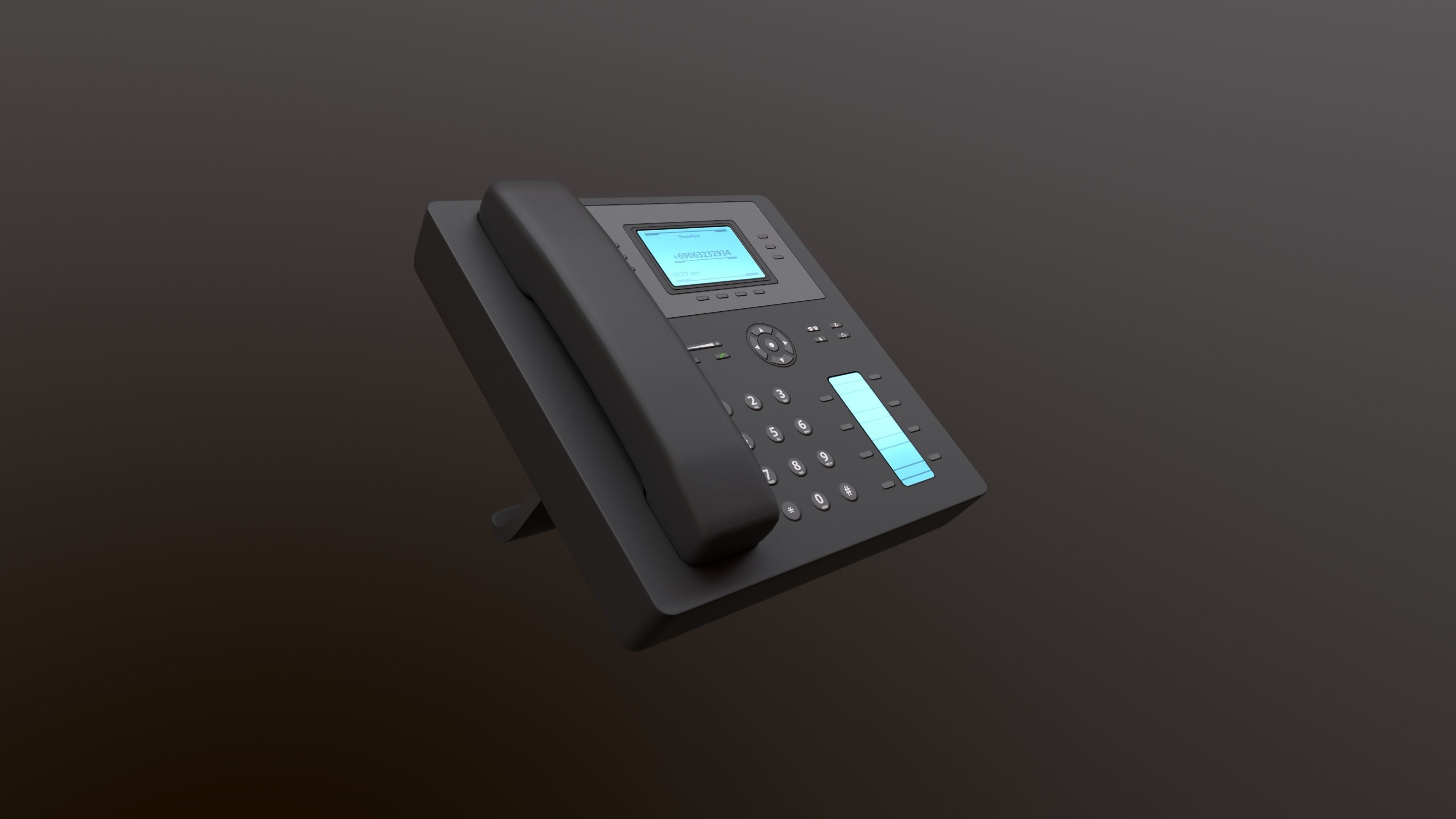 Office Phone Low-poly 3D model_6