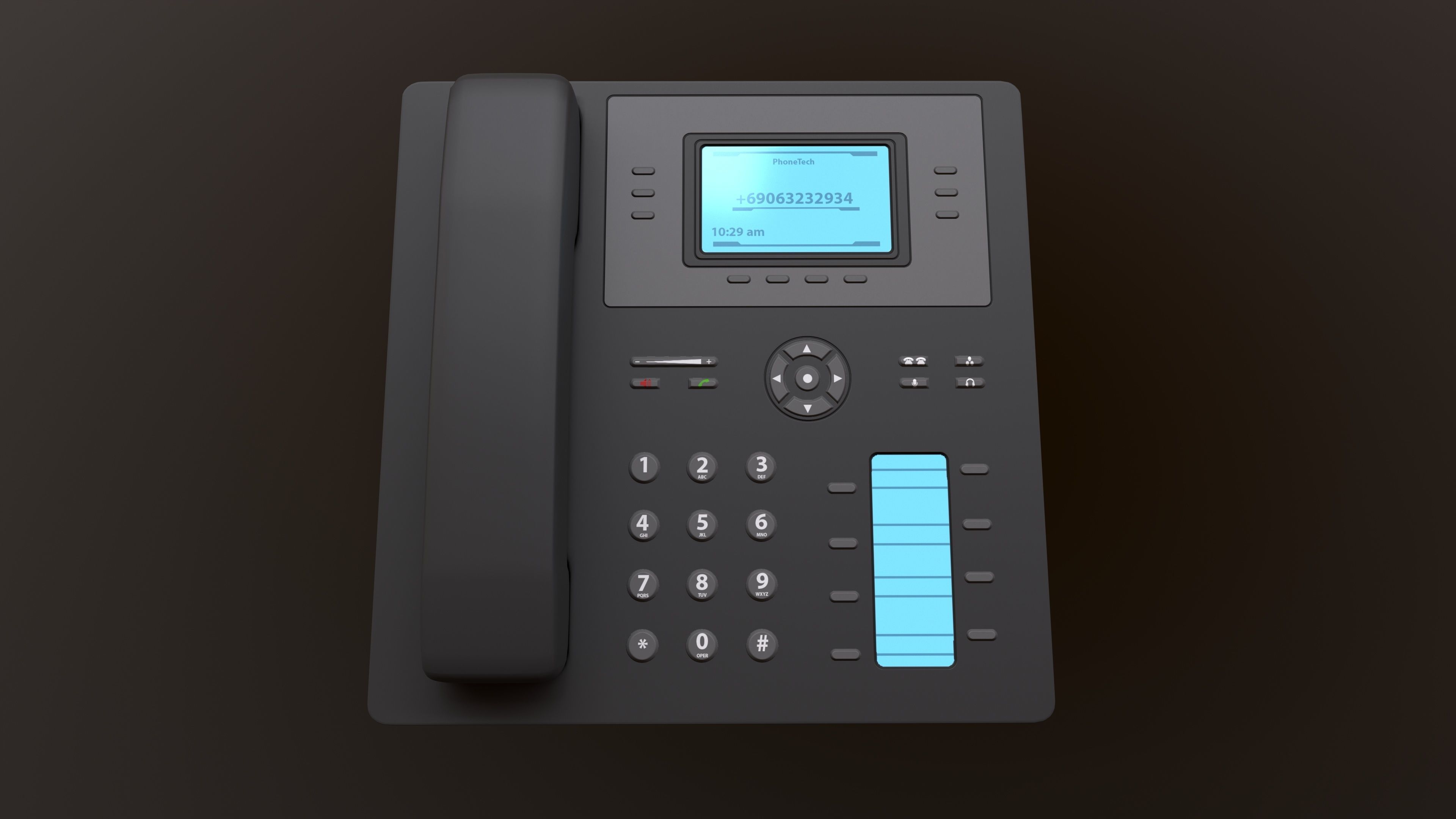 Office Phone Low-poly 3D model_7