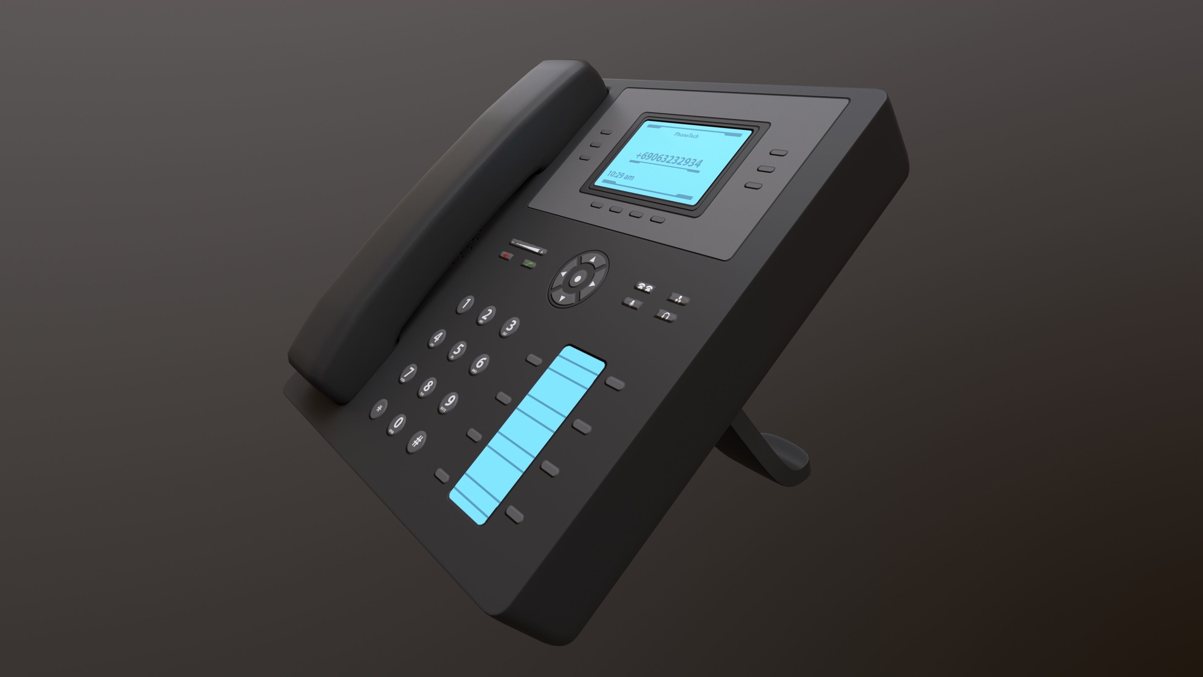 Office Phone Low-poly 3D model_8