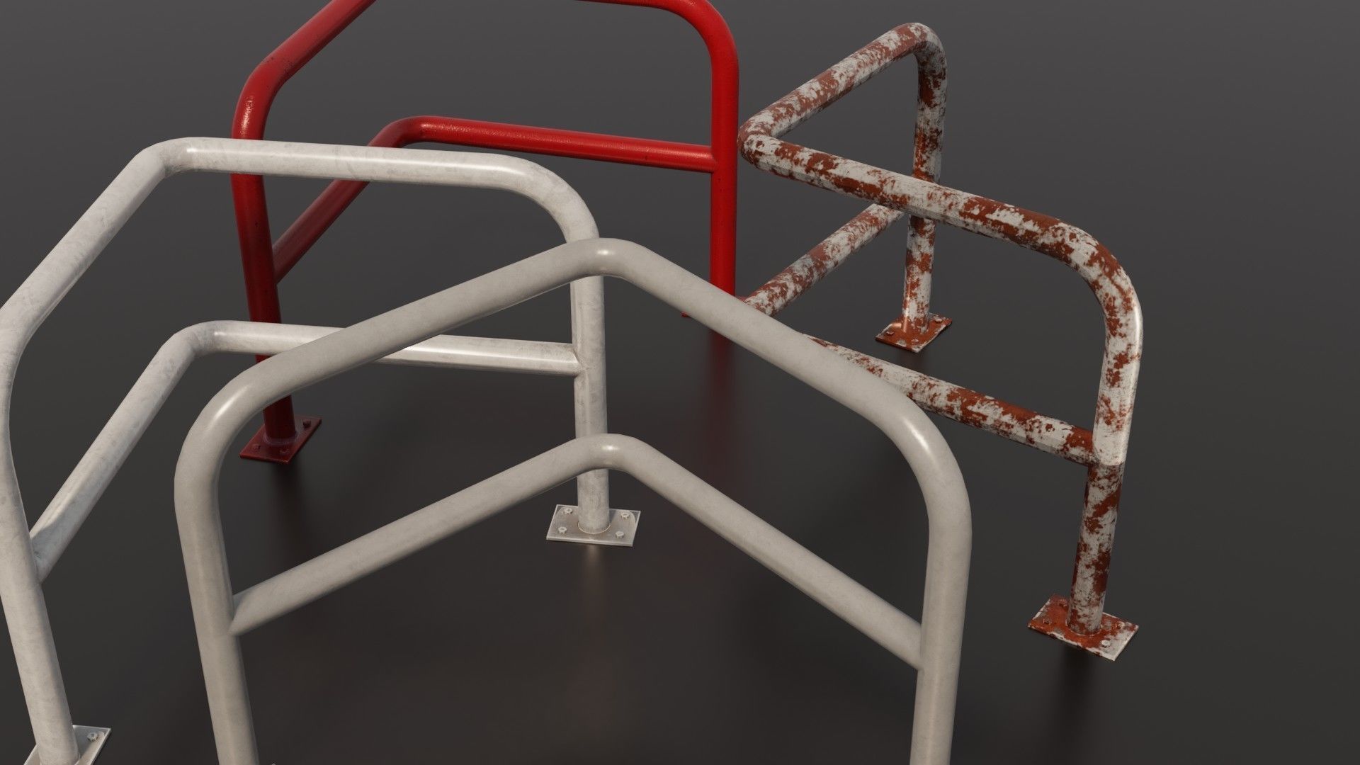 Steel barriers 3D Model Collection_10