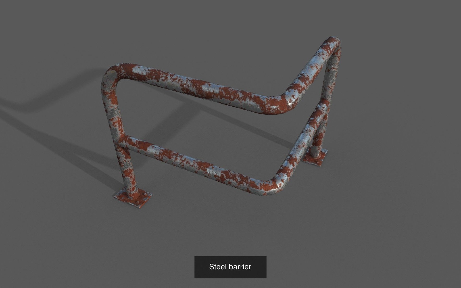 Steel barriers 3D Model Collection_3