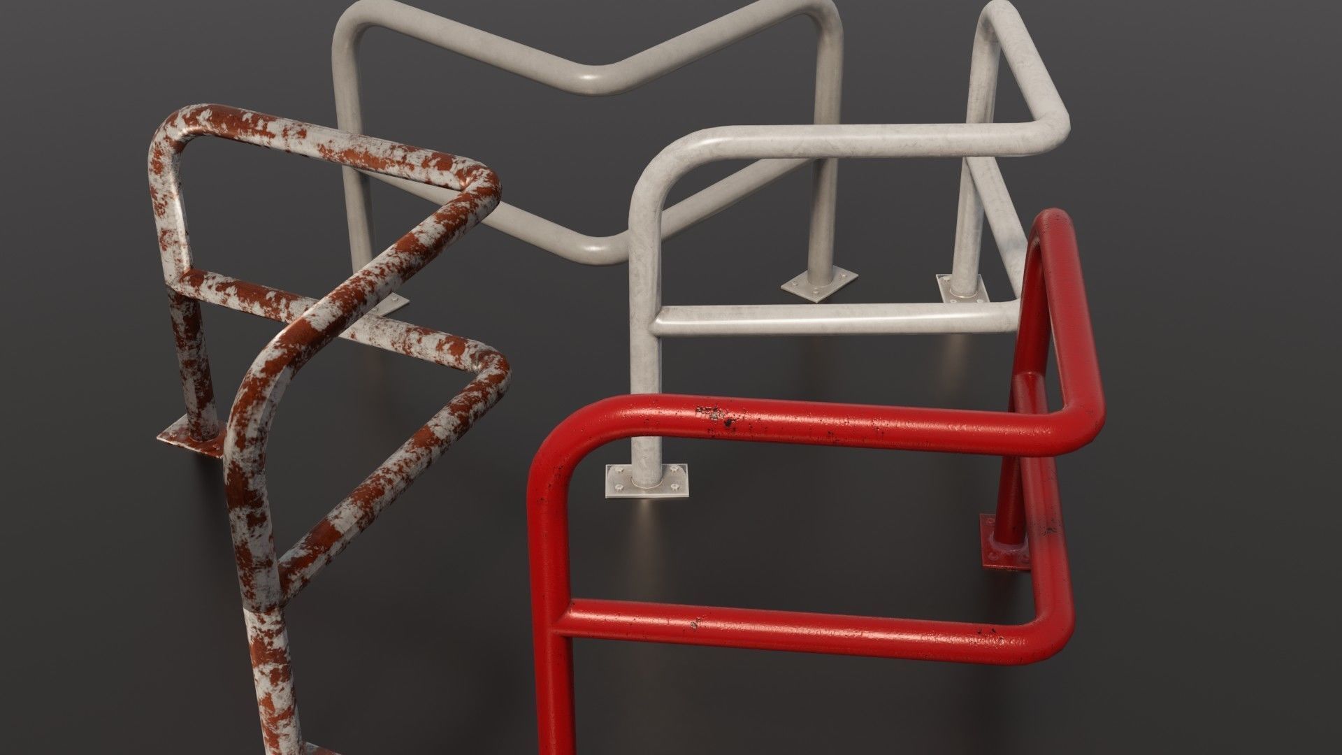 Steel barriers 3D Model Collection_11