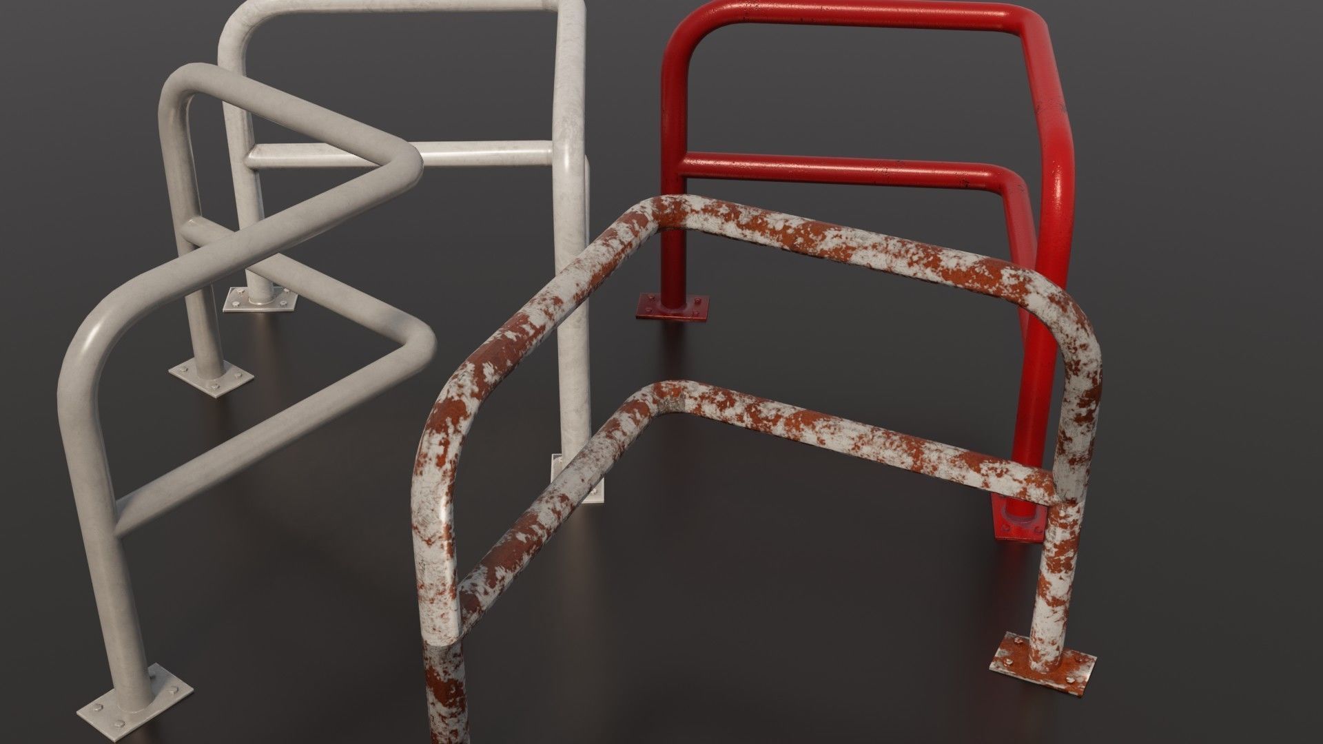 Steel barriers 3D Model Collection_18