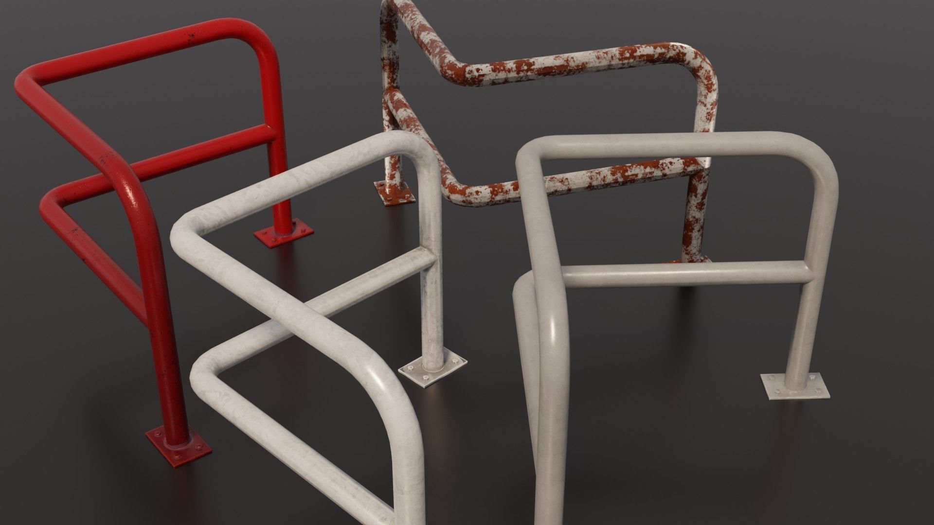 Steel barriers 3D Model Collection_17