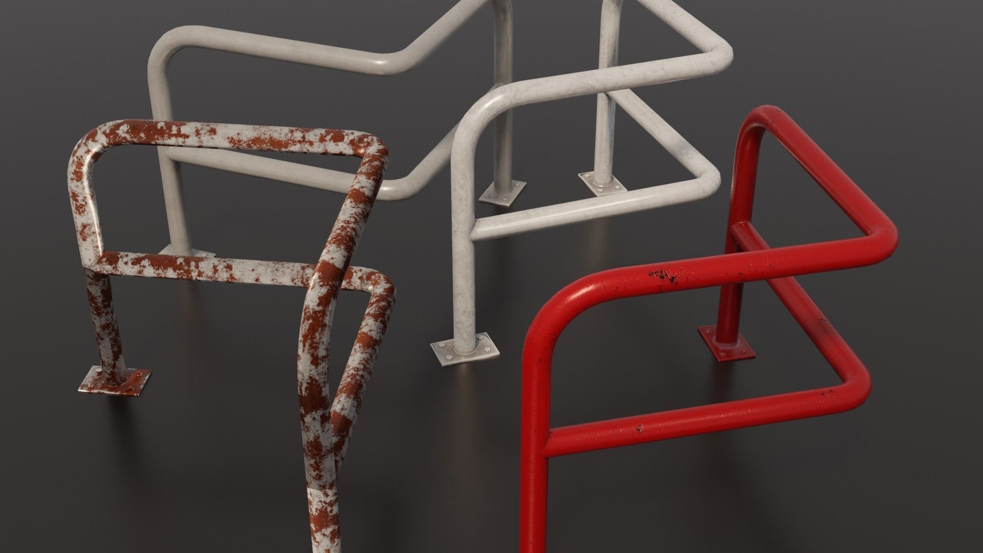 Steel barriers 3D Model Collection_13