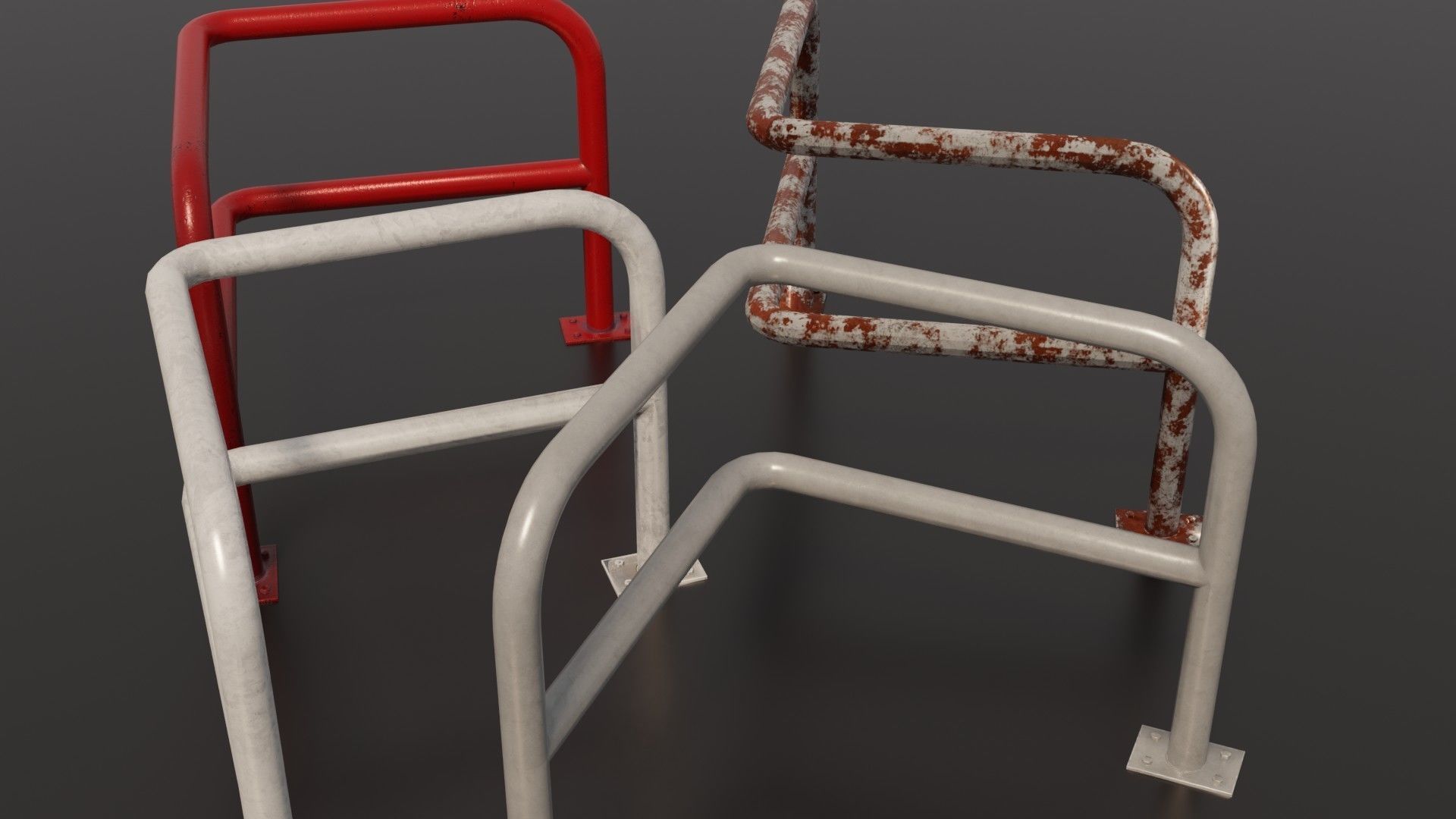 Steel barriers 3D Model Collection_12