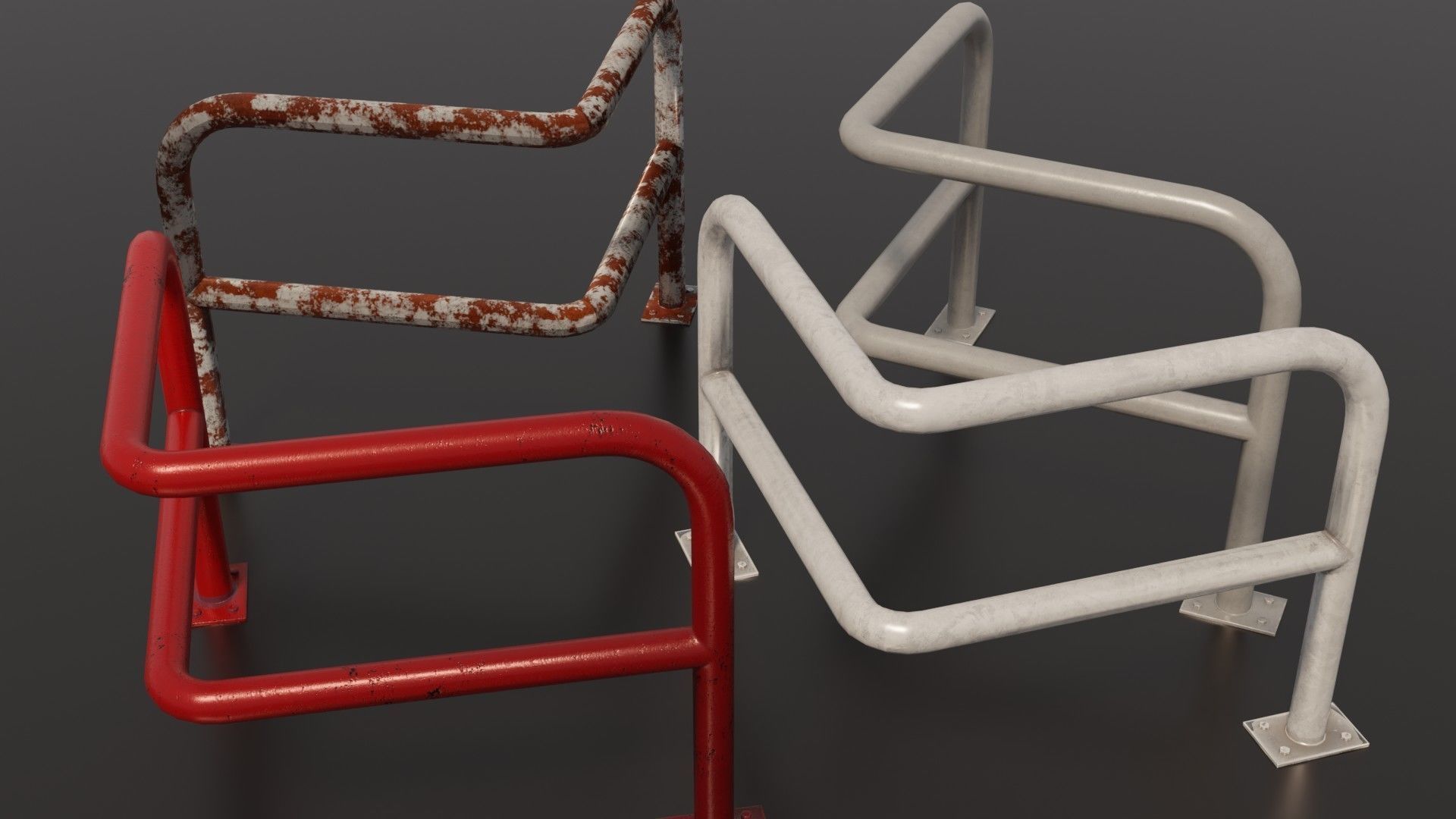 Steel barriers 3D Model Collection_22