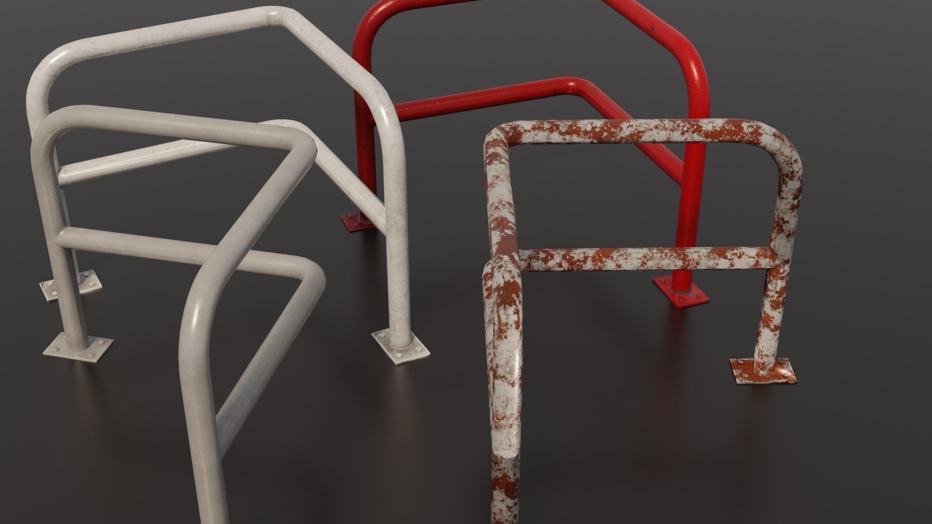 Steel barriers 3D Model Collection_14