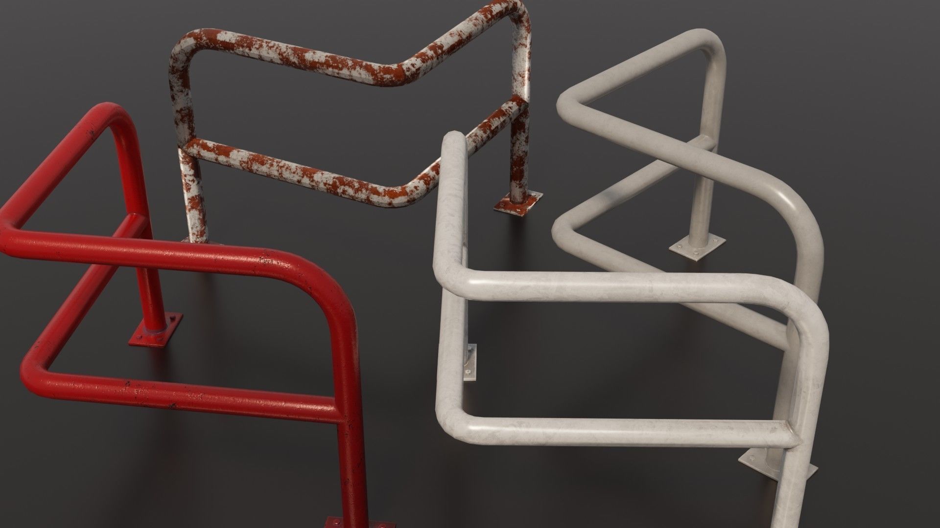 Steel barriers 3D Model Collection_16