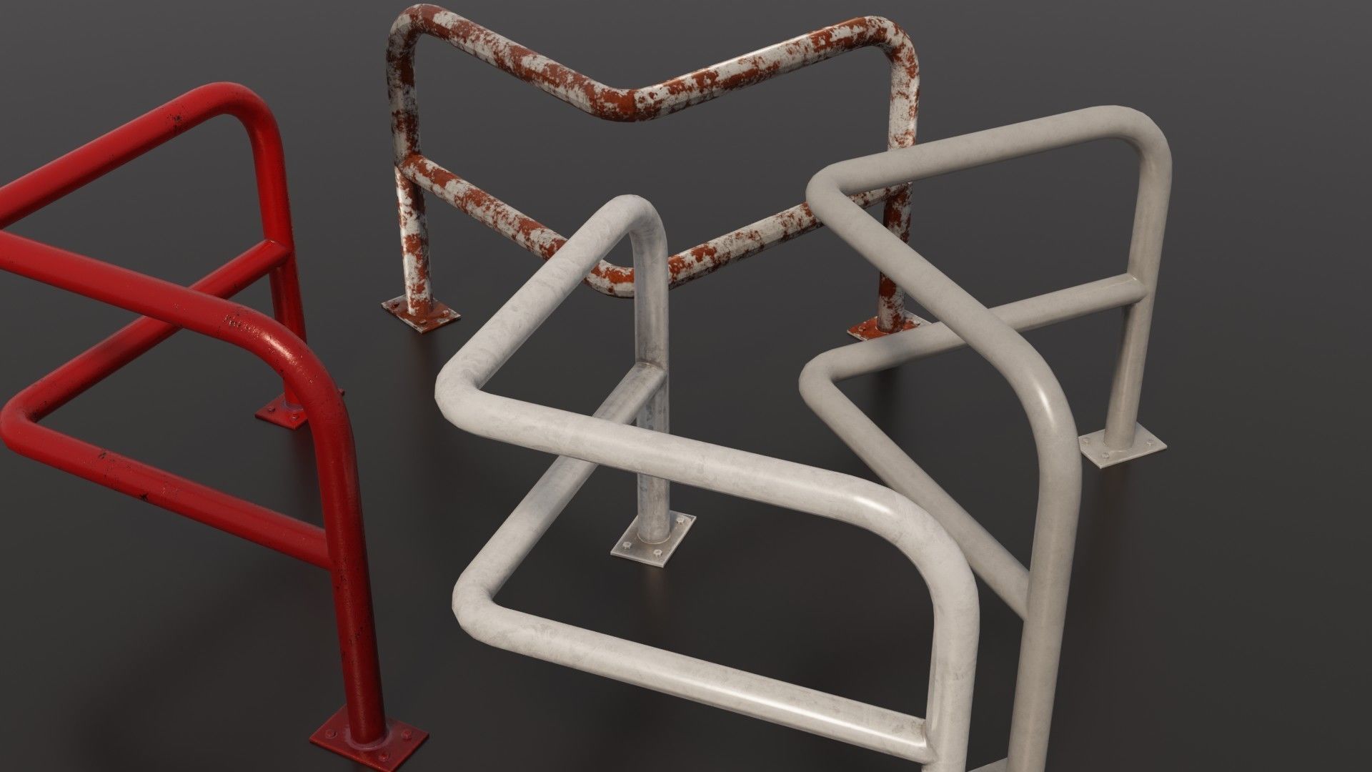 Steel barriers 3D Model Collection_8