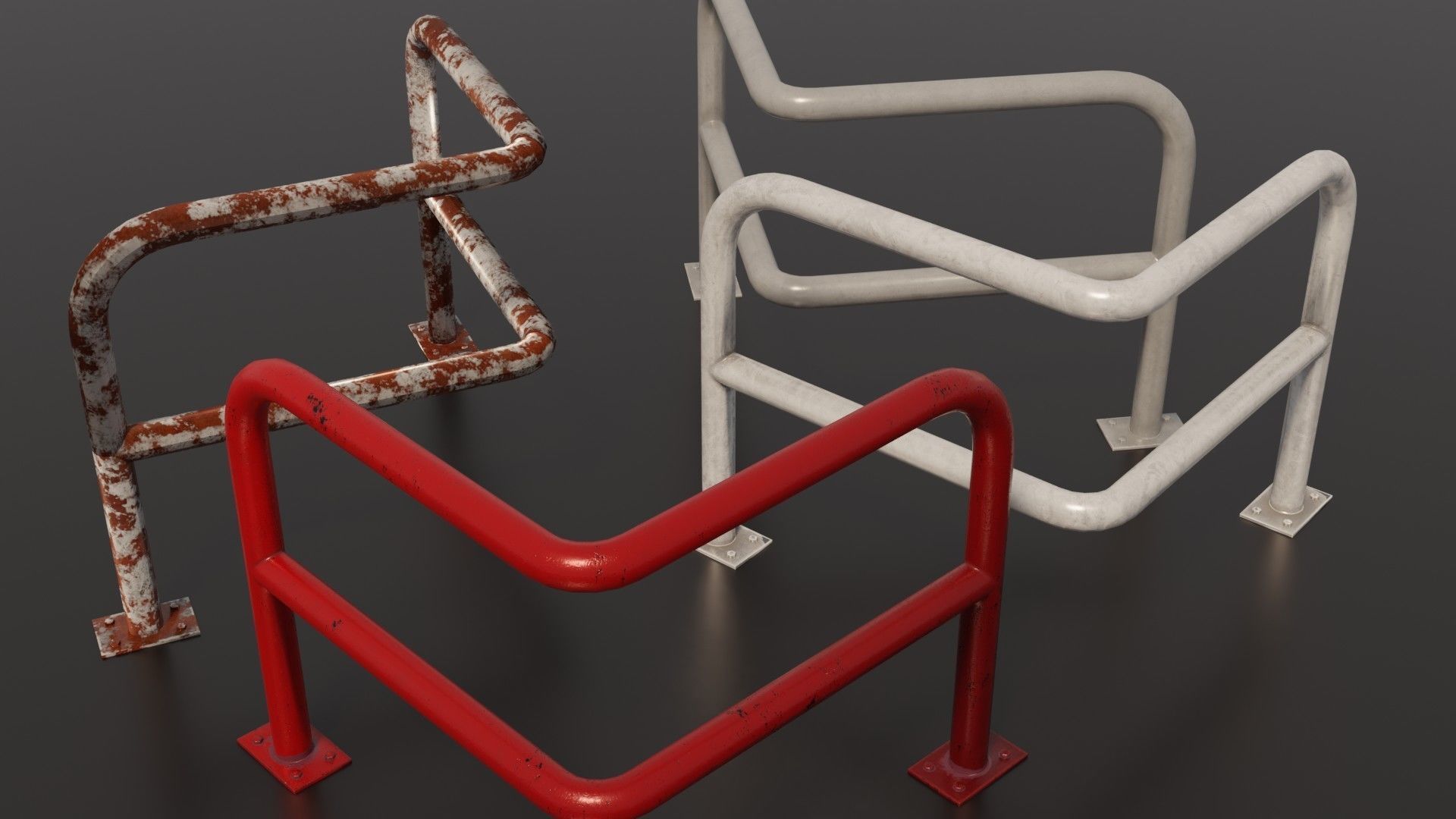 Steel barriers 3D Model Collection_20