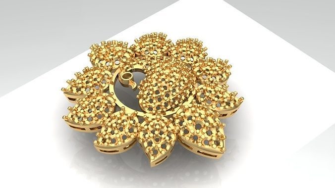 peacock pendant and mango design 3D print model