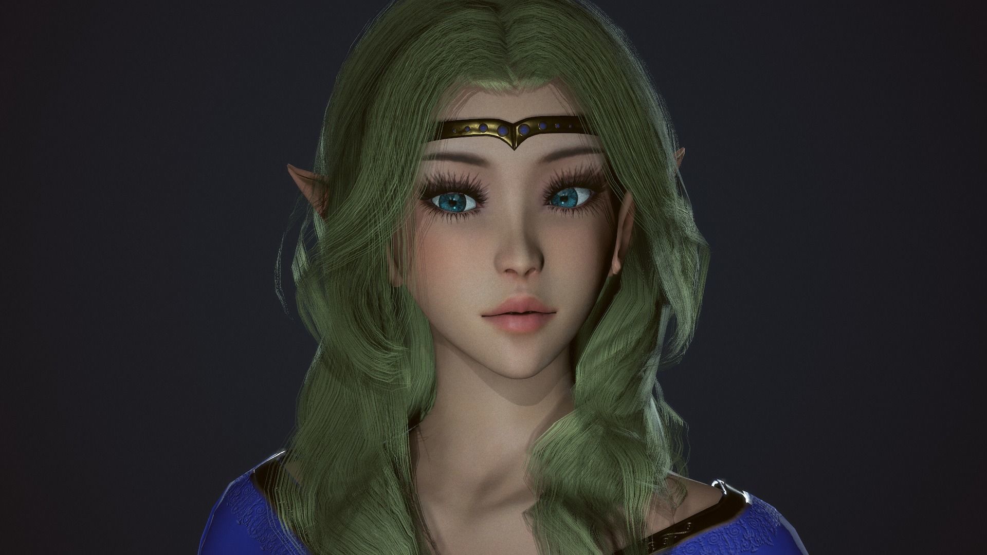 Wizard Girl - Game Ready Character Low-poly 3D model_28