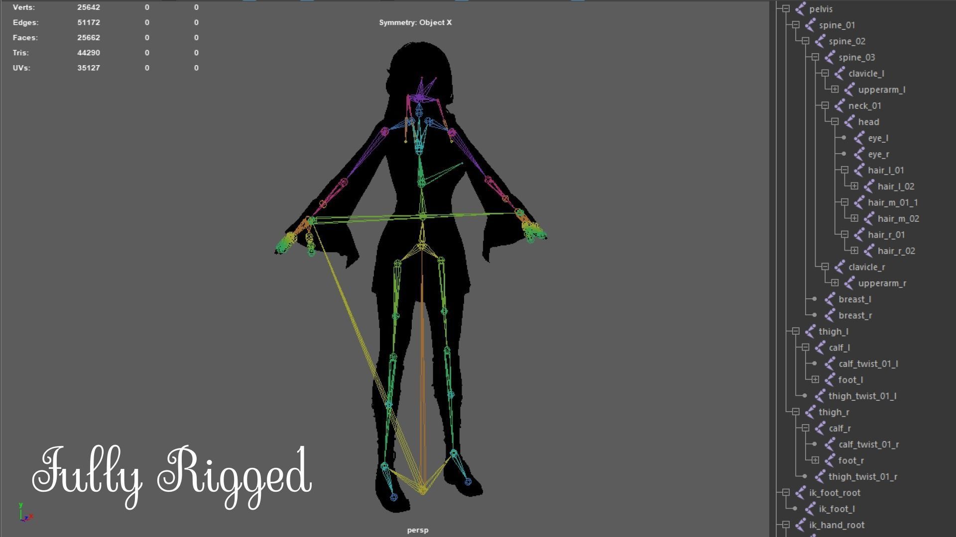 Wizard Girl - Game Ready Character Low-poly 3D model_16