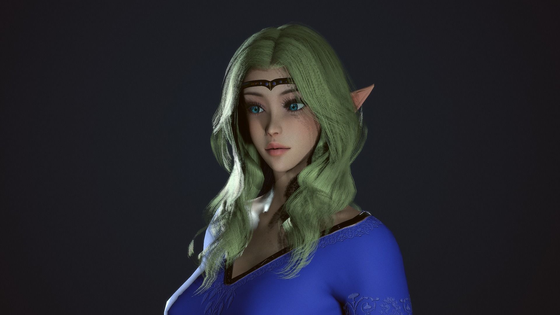 Wizard Girl - Game Ready Character Low-poly 3D model_22