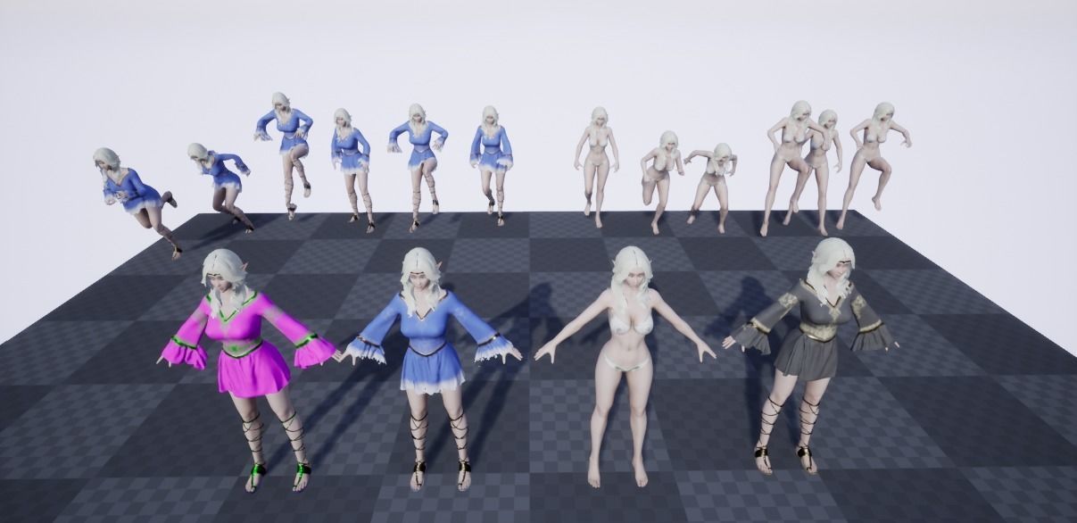 Wizard Girl - Game Ready Character Low-poly 3D model_20