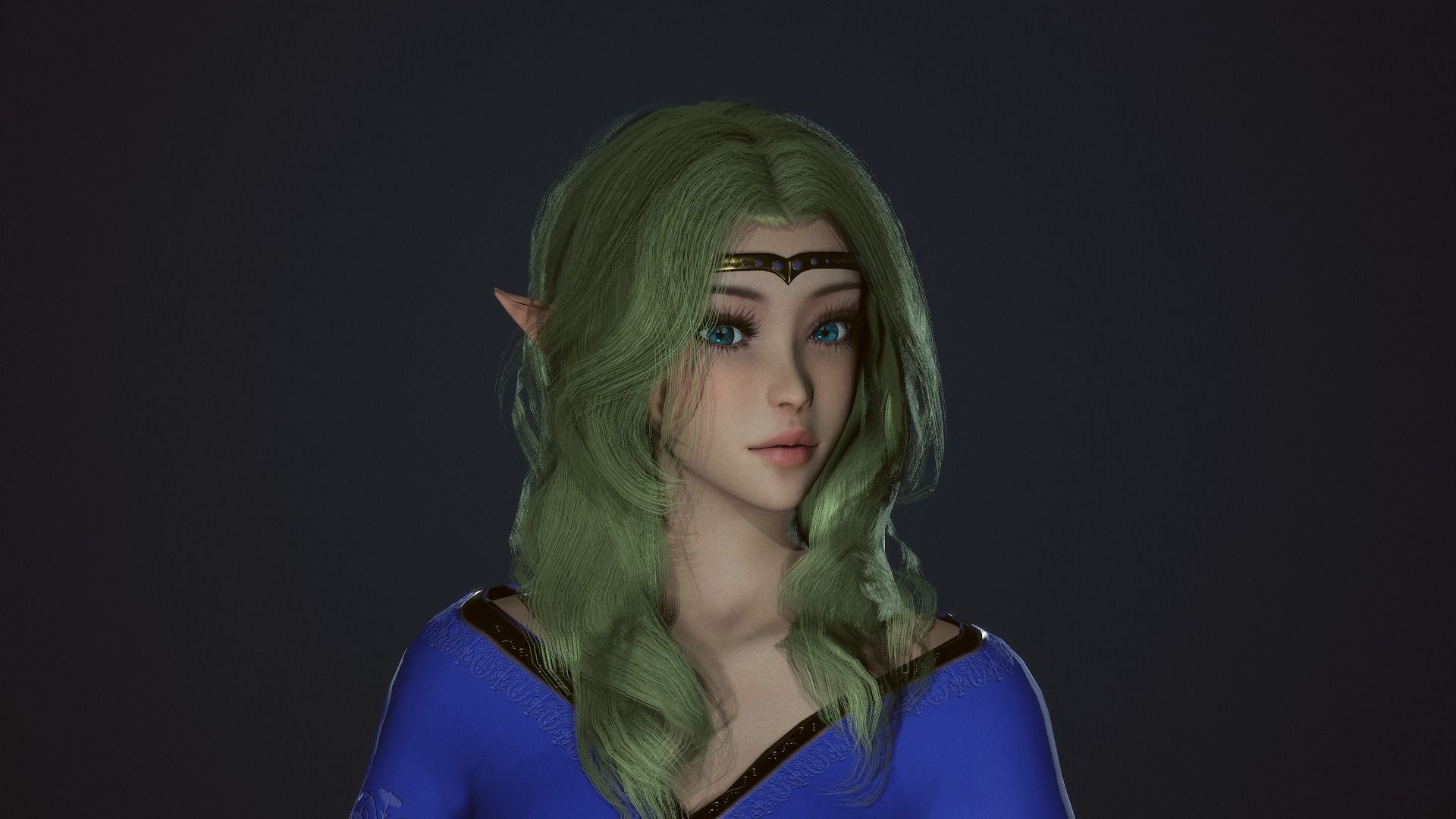 Wizard Girl - Game Ready Character Low-poly 3D model_27