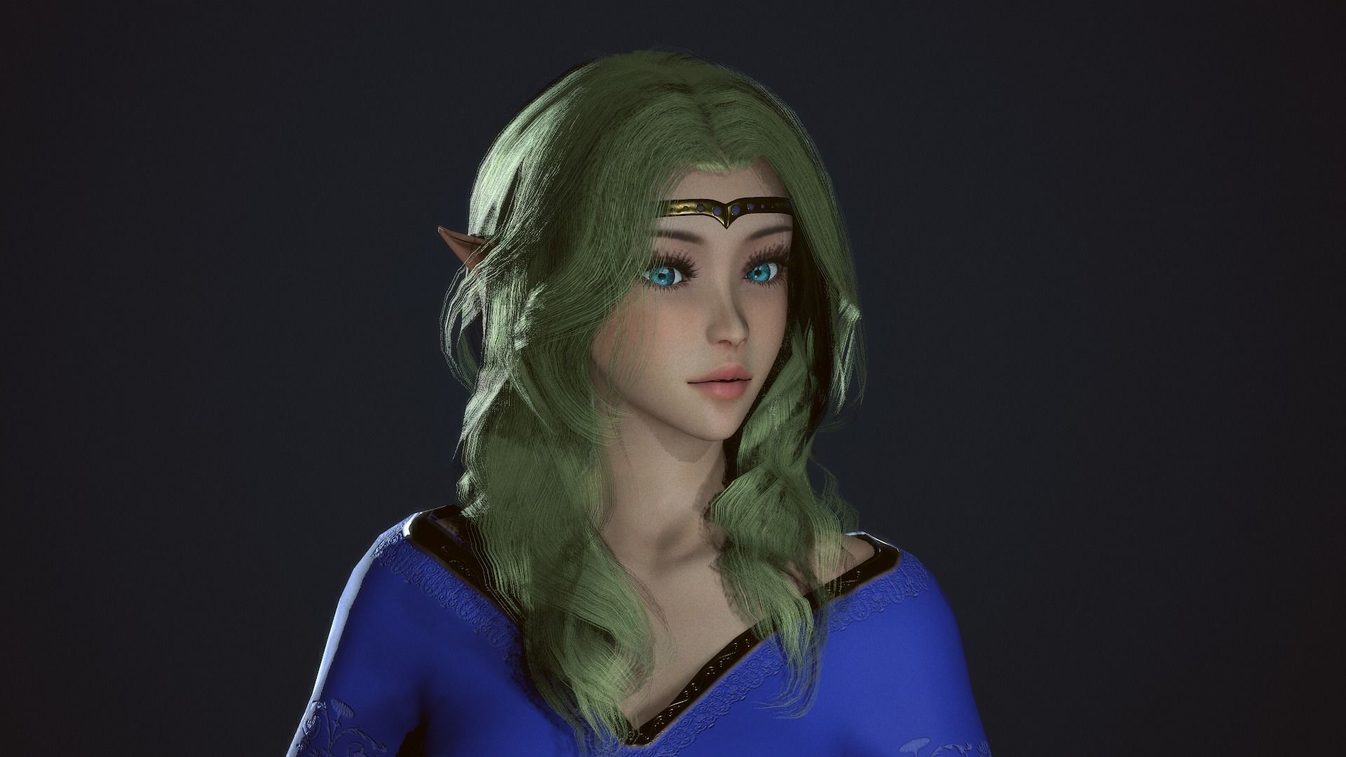 Wizard Girl - Game Ready Character Low-poly 3D model_21