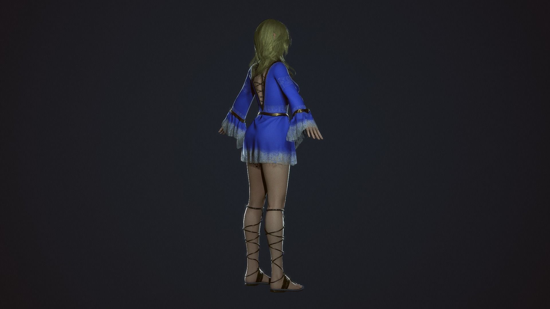 Wizard Girl - Game Ready Character Low-poly 3D model_5
