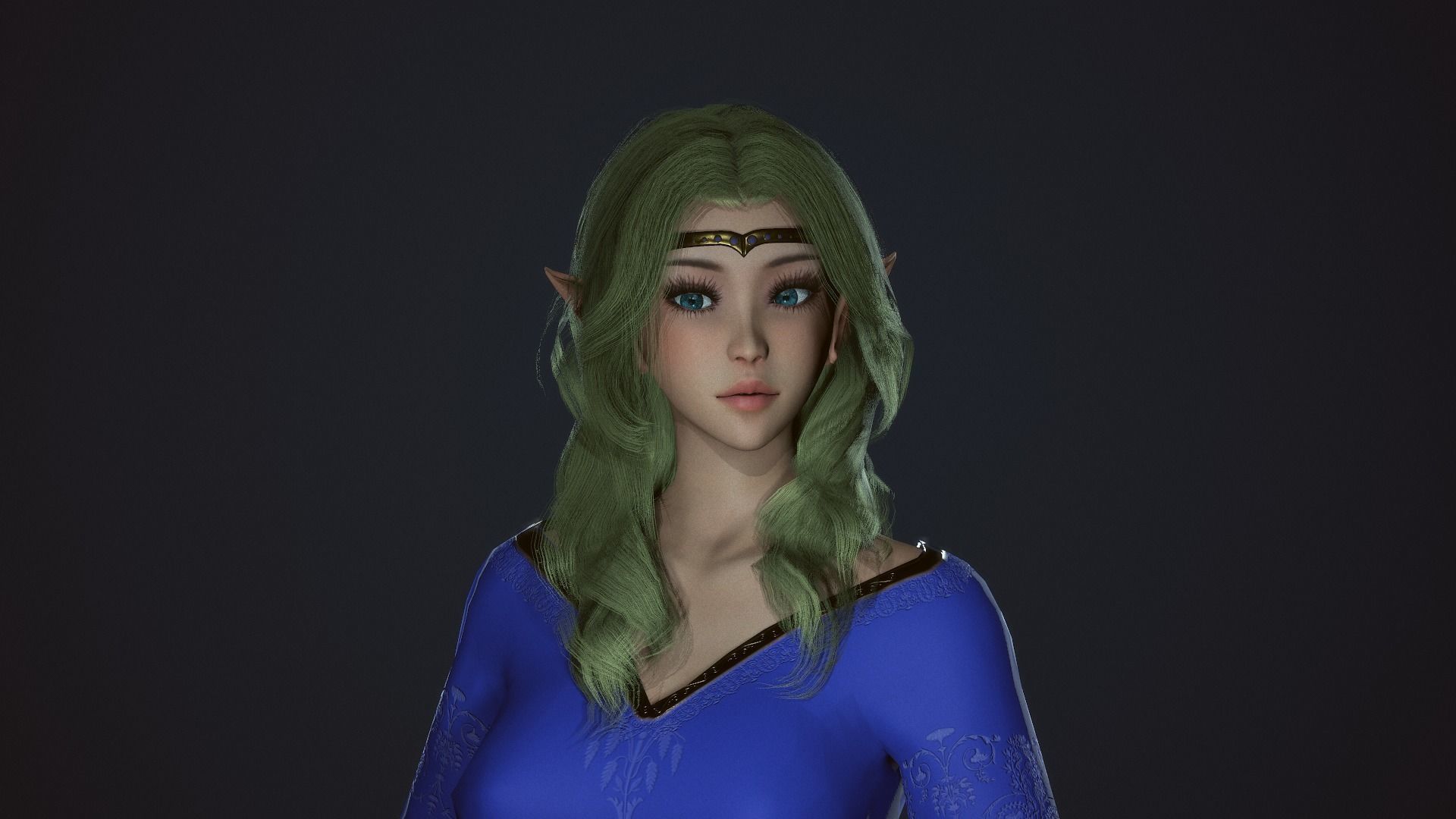 Wizard Girl - Game Ready Character Low-poly 3D model_29