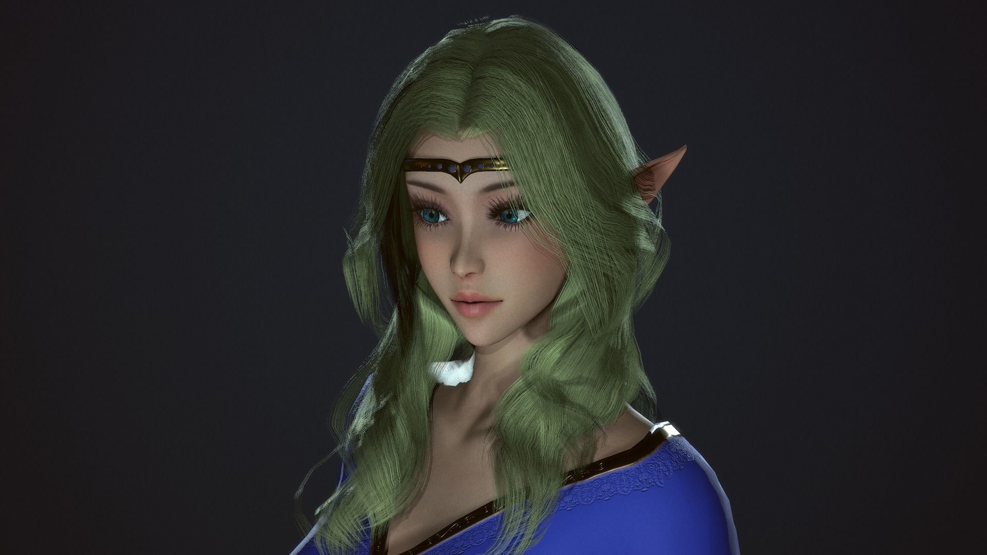 Wizard Girl - Game Ready Character Low-poly 3D model_31