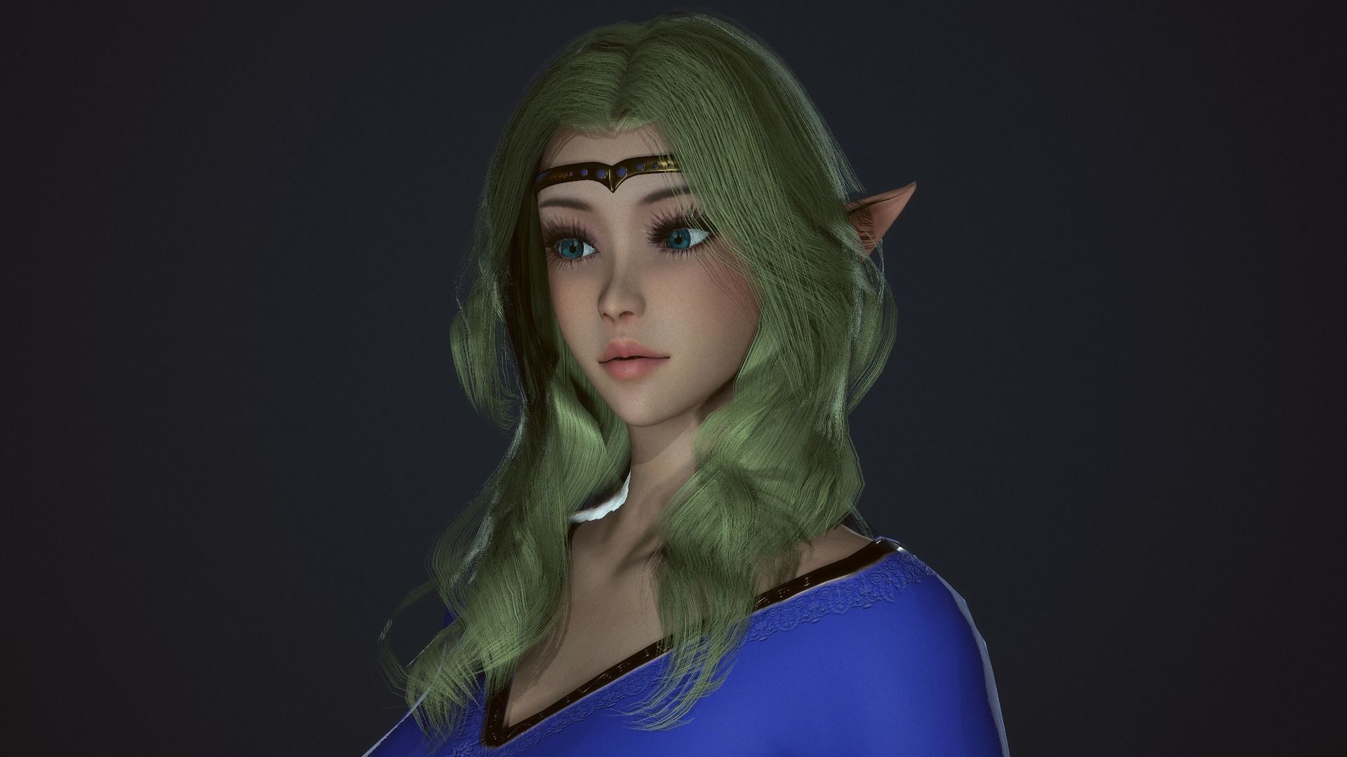 Wizard Girl - Game Ready Character Low-poly 3D model_30