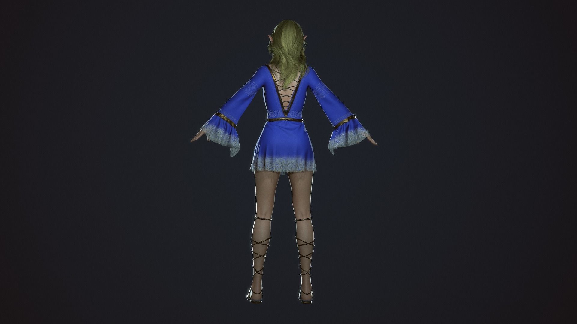 Wizard Girl - Game Ready Character Low-poly 3D model_6