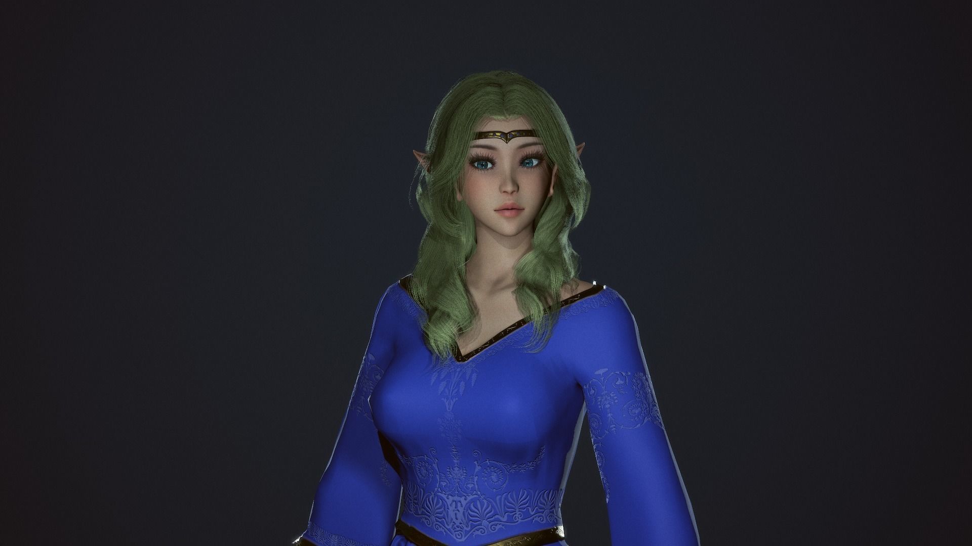 Wizard Girl - Game Ready Character Low-poly 3D model_33