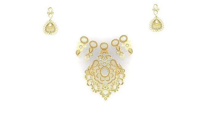 mango Necklace and heart design 3D print model