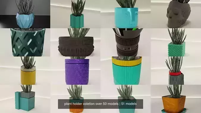 plant holder coletion over 50 models 3D Model Collection
