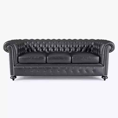 William Blake Sofa Chesterfield Leather Black