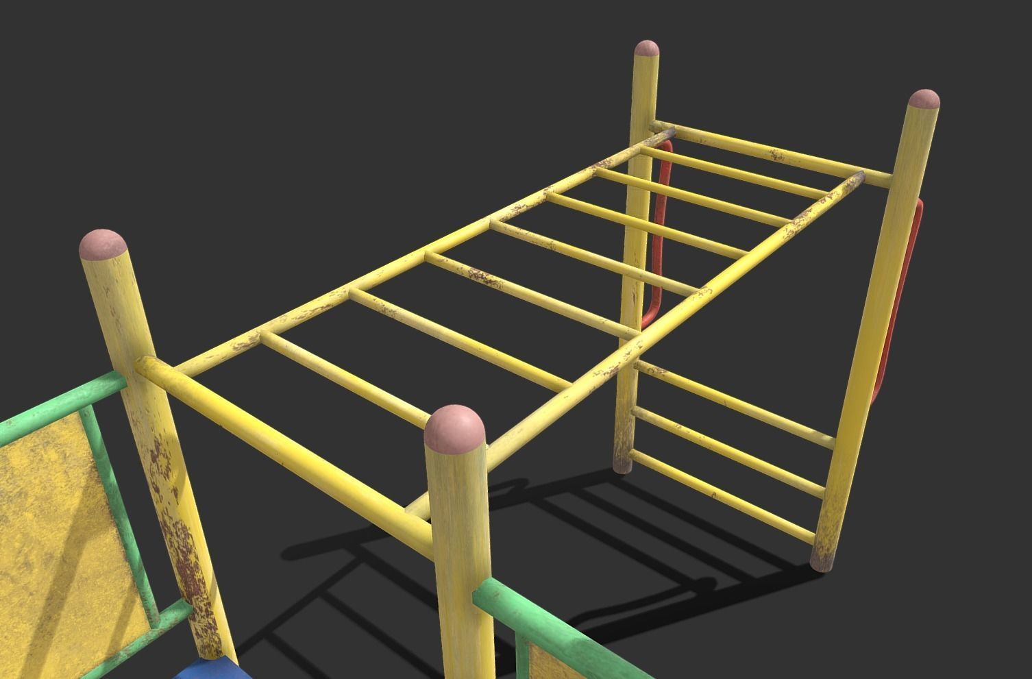 Abandoned Playground Low-poly 3D model_4