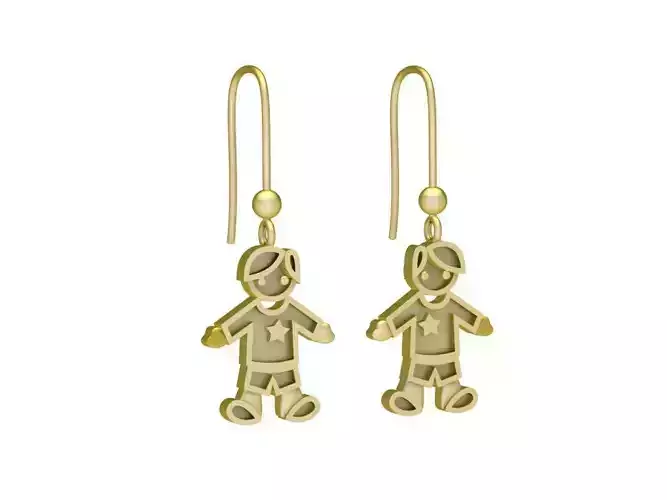 Cute Boy Shaped Dangle Earrings for Women 1458