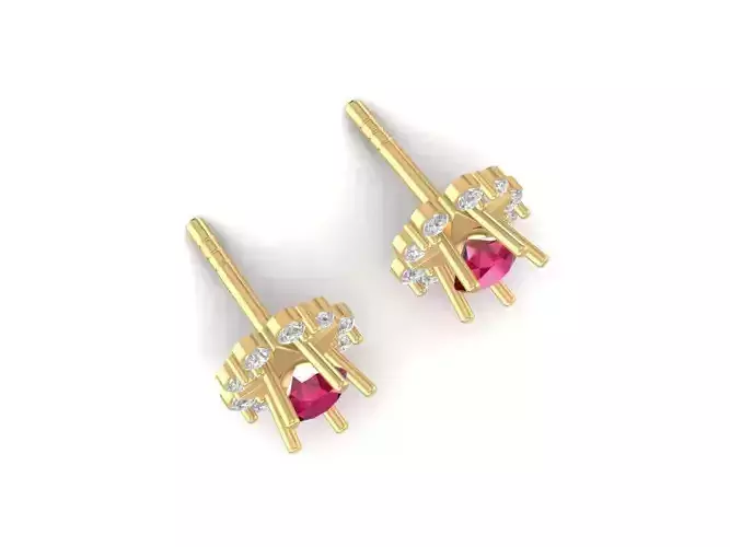 Classic Round Diamond Stud Earrings for Women 1460