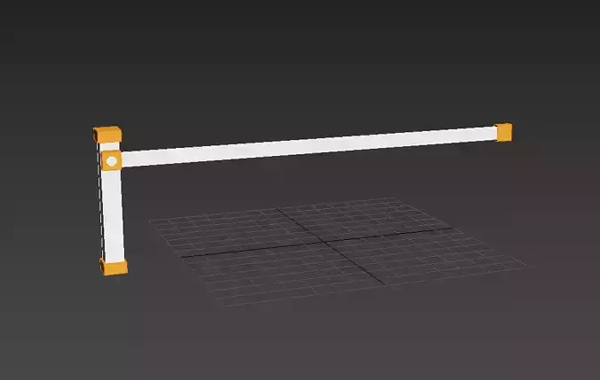 barrier wall bracket with orange and stripe Low-poly 3D model