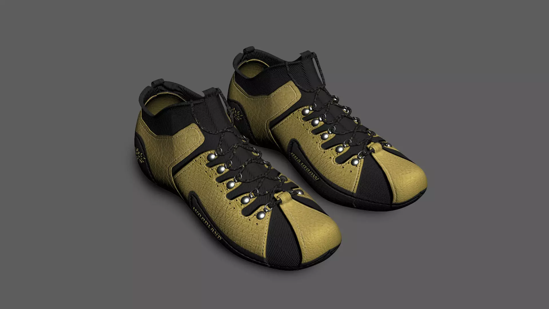  shoes 3d model woodland Low-poly 3D model_0