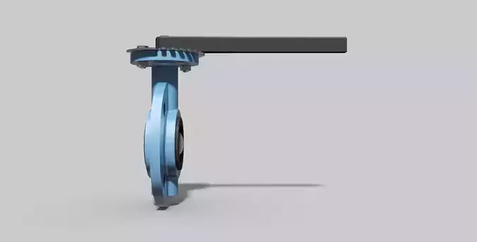 DN50 PN16 - Butterfly valve mono flange NO - Autodesk Inventor 3D model