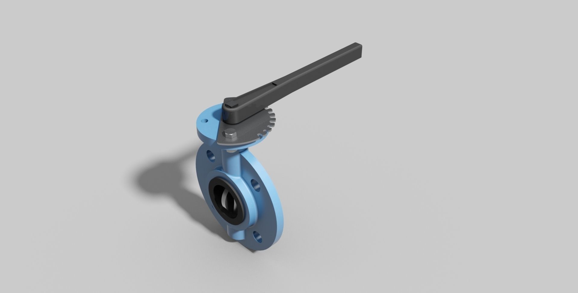 DN65 PN16 - Butterfly valve mono flange NO - Autodesk Inventor 3D model_1