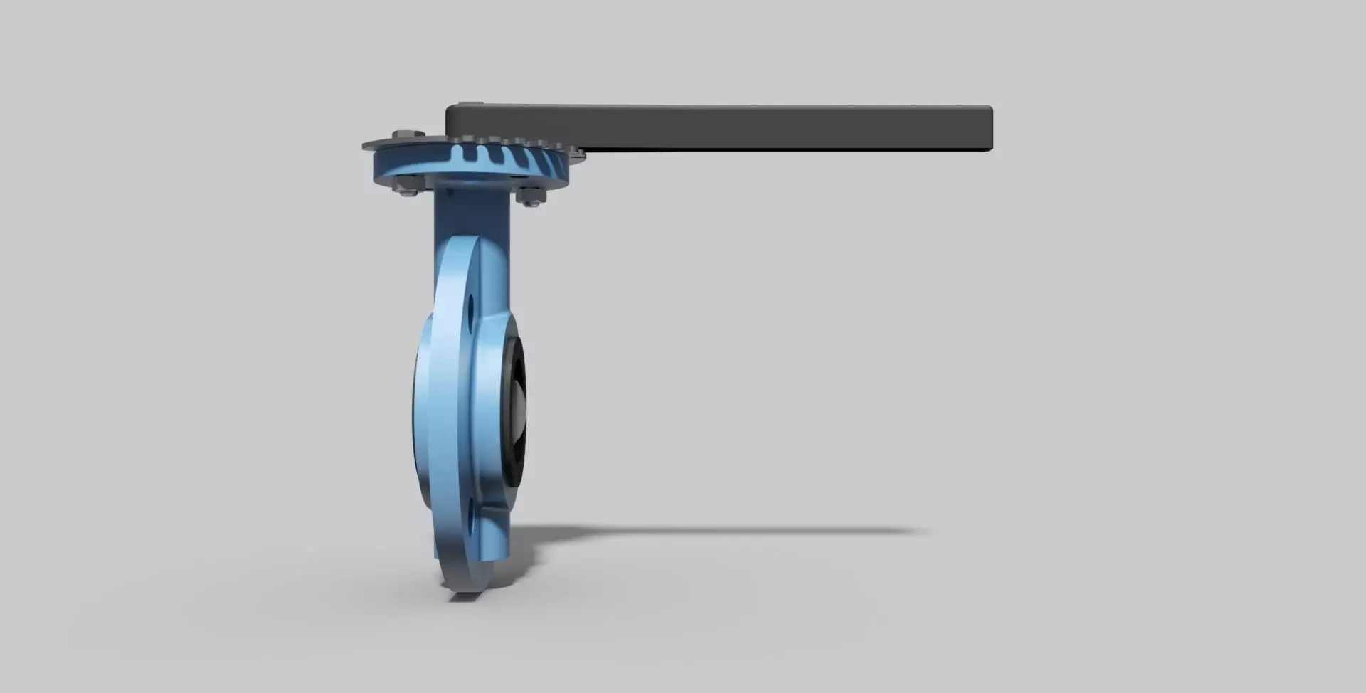 DN65 PN16 - Butterfly valve mono flange NO - Autodesk Inventor 3D model_0