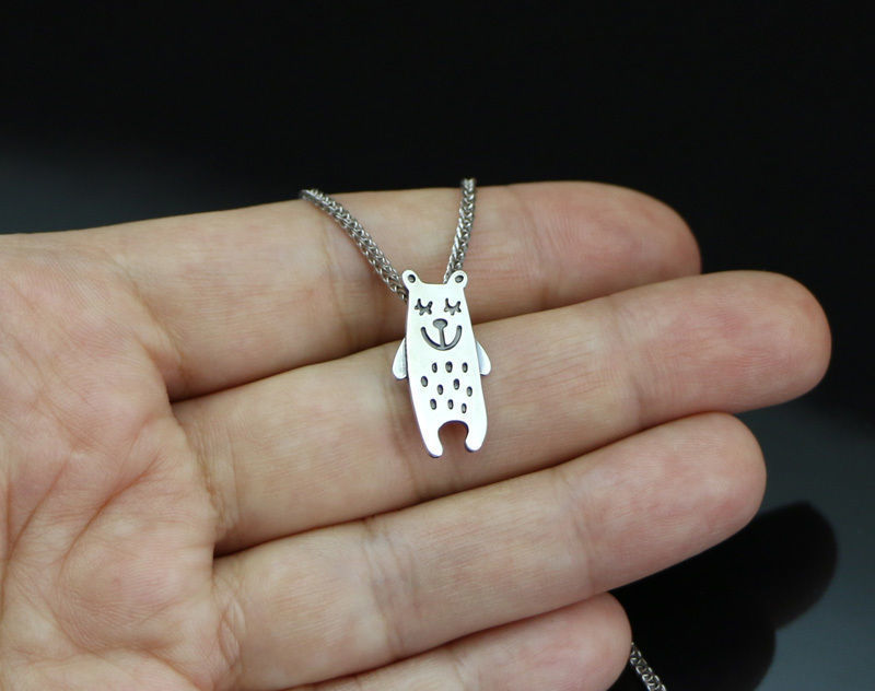 3D jewelry model for kids Bear jewelry pendant necklace charm 3D print model_3