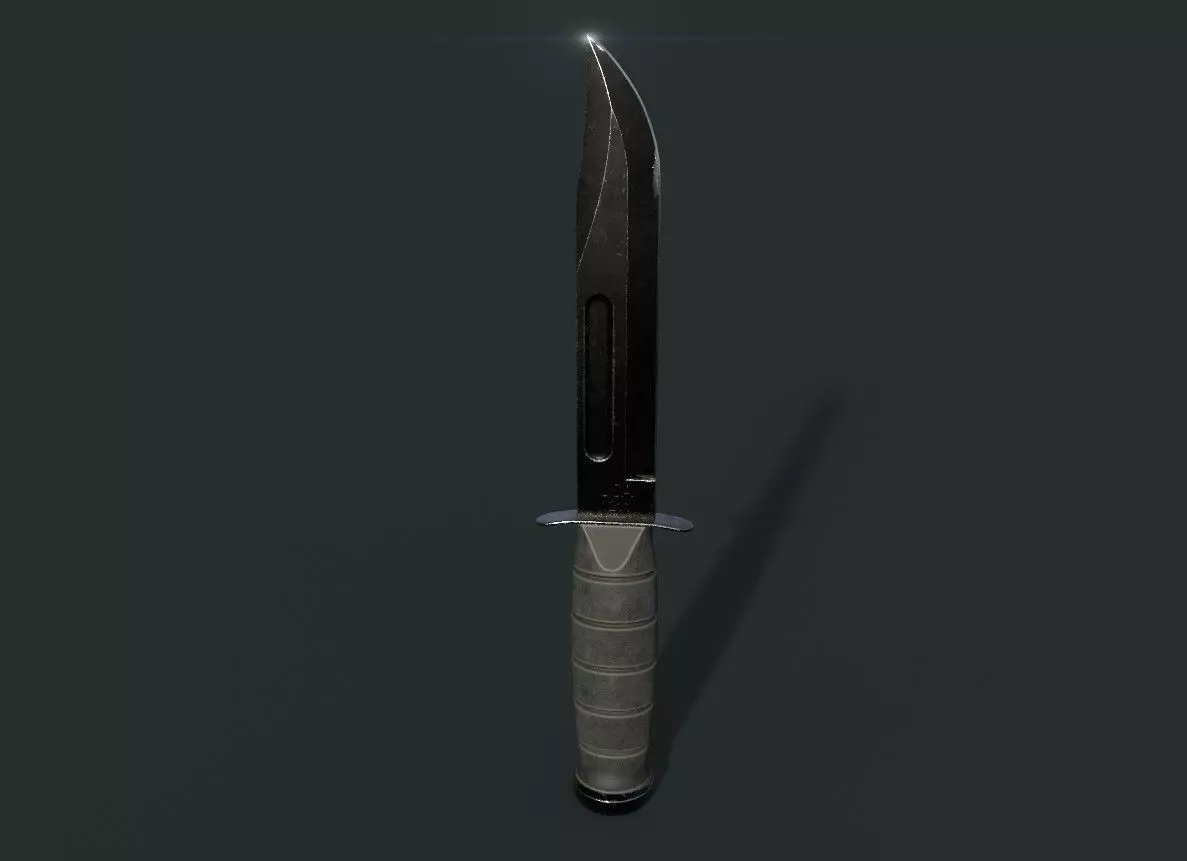 Kombat Knife Game Asset 3D model_0