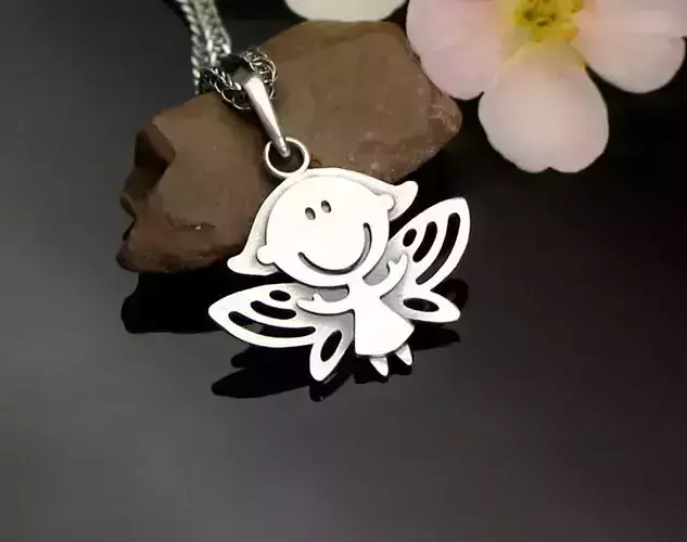Fairy jewelry charm pendant necklace 3d model